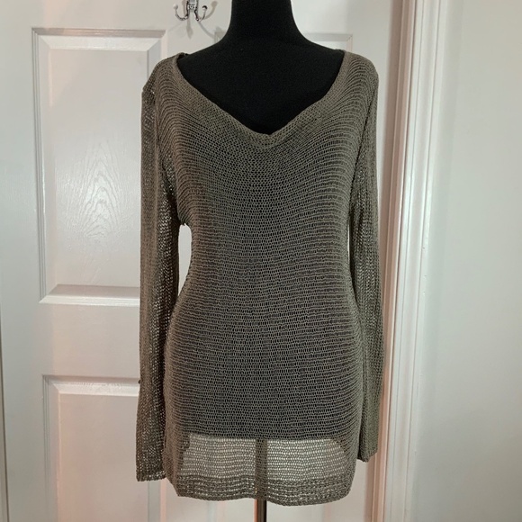 Soft Surroundings Brown Seaside Open Weave Beach Sweater Size Medium - Picture 7 of 7